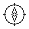 Aligned living compass icon