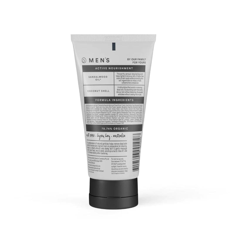 Sanctum Men's Face & Body Scrub ingredient and directions panel