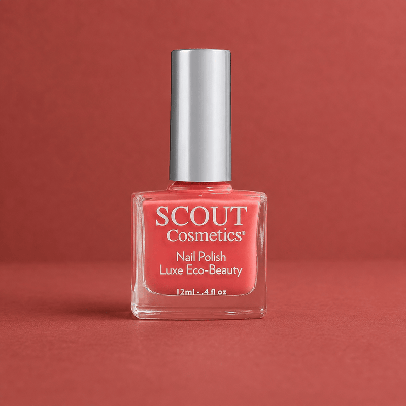 Scout Cosmetics Nail Polish on a coloured studio background