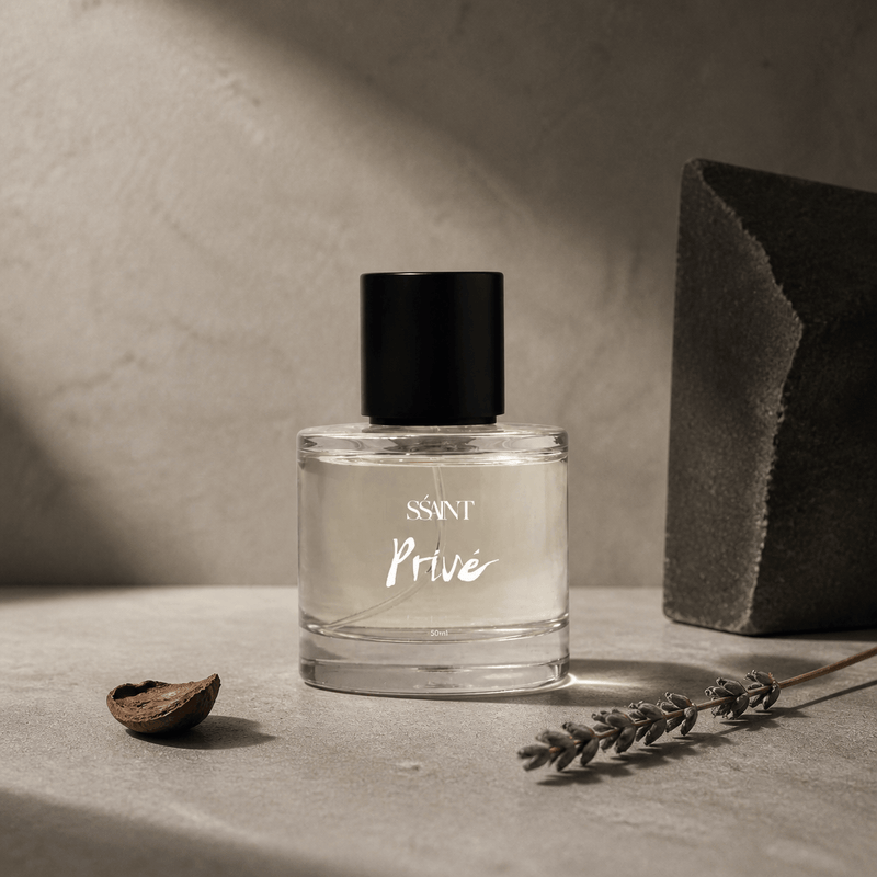 SŚAINT Privé 50ml with cocoa, lavender and dark stone