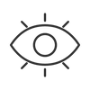 Eye and focus line icon for intuitive insight