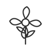 Lavender flower line icon for soothing botanicals