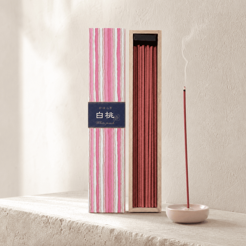 Nippon Kodo incense burning in a natural home setting