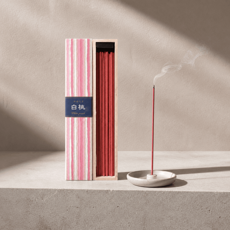 Nippon Kodo incense burning in a natural home setting