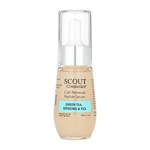 Scout Cosmetics Skincare Cell Renewal Peptide Serum with Green Tea, Ginseng and Fig