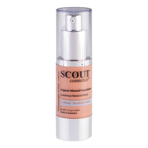 Scout Cosmetics Skincare Full Size - 30ml Organic Healthy Glow Fluid Foundation - Golden