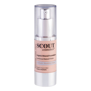 Scout Cosmetics Skincare Full Size - 30ml Organic Healthy Glow Fluid Foundation - Shell